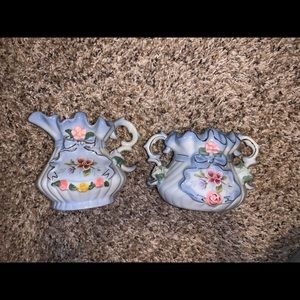 Vintage Sugar and Cream Blue Floral
Porcelain 2pc Set
